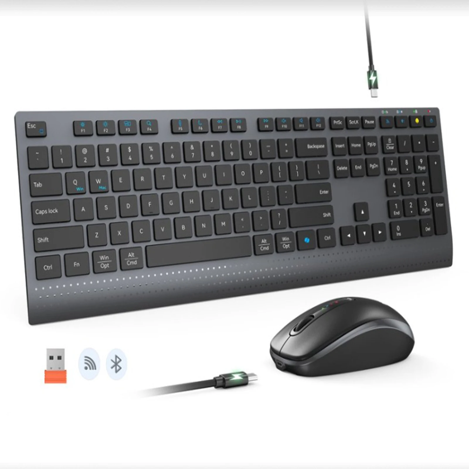 Gaming Keyboard And Mouse Combo - 2.4G Bluetooth デュアルモード ワイヤレス キーボード マウス