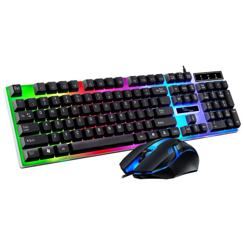 Gaming Keyboard Mouse Combo - RGBゲーミングキーボードとマウスキット,ゲーマーキーボードとマウスキット,PCおよびWindows用の有線メカニカルゲーミングキーボード