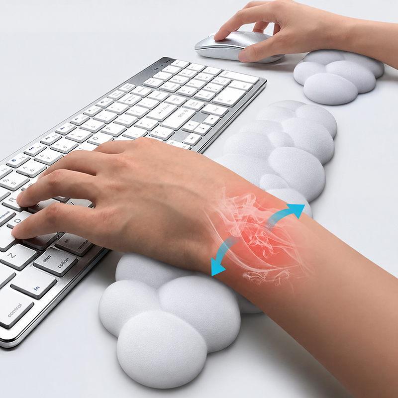 Keyboard Mouse Bundle Gaming - リストレスト付きマウスパッド キーボード クラウド滑り止め デスクトップ オフィス ゲーマー向けマウスリストレスト