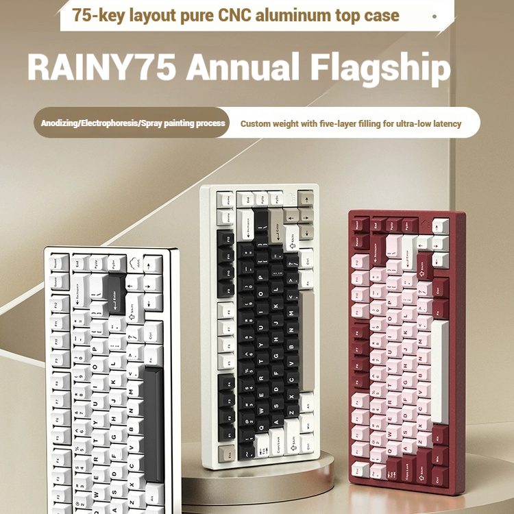 Gaming Keyboard Esports - ワイヤレス Bluetooth RAINY75 カスタマイズゲーミングキーボード アルミボディ eスポーツコントローラー