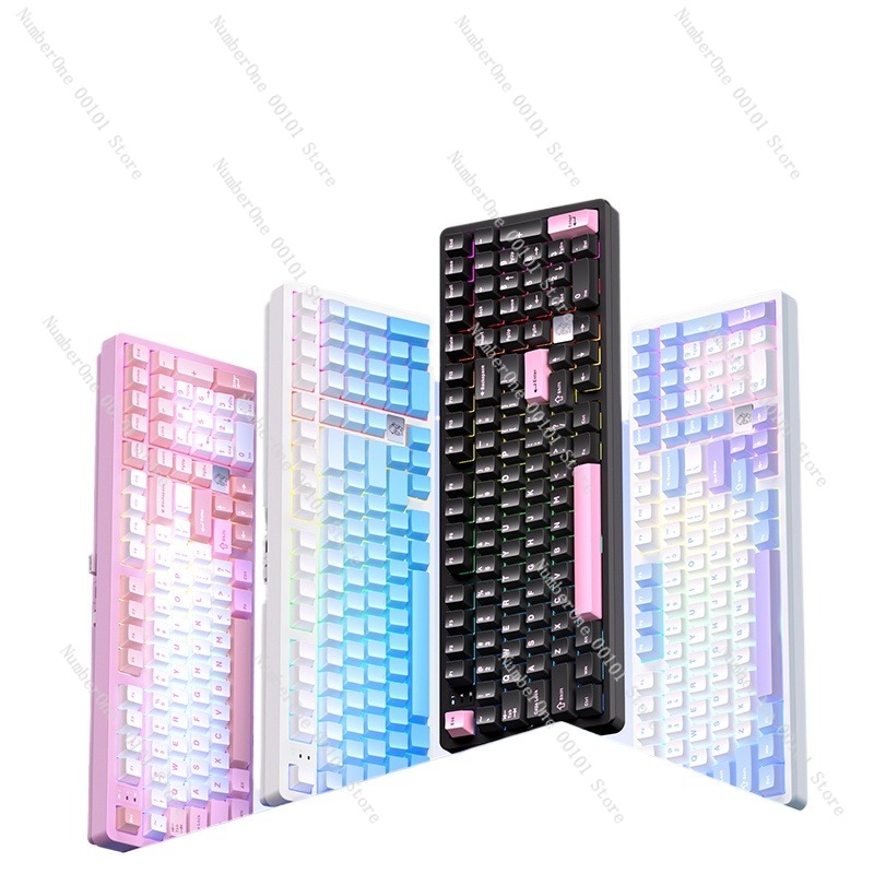 Gaming Keyboard Esports - アルミニウム合金メカニカルキーボード、ワイヤレス3モードBluetoothおよびUSBゲーミングキーボード、コンパクトeスポーツオフィスキーボード