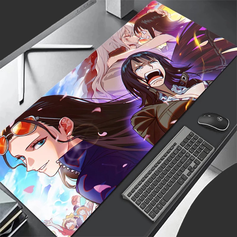 Gaming Keyboard He - 日本セクシーアニメガールマウスパッドPCパープルゲーマーキャビネットマウスパッドかわいいワンピースキーボードラグXLラップトップニコ・ロビンデスクマット