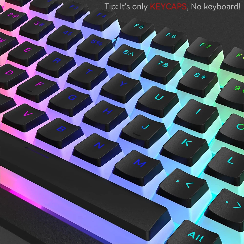 新しいプリンPBTキーキャップ 129キー ダブルショット  - Gaming Keyboard Mouse Combo のレビューと価格