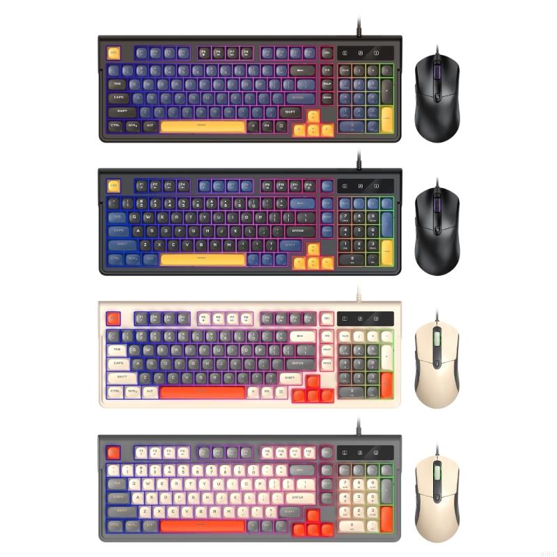 98 キーキーボードマウスコンボ RGB 照明 USB 接続 - Gaming Keyboard And Mouse Combo のレビューと価格