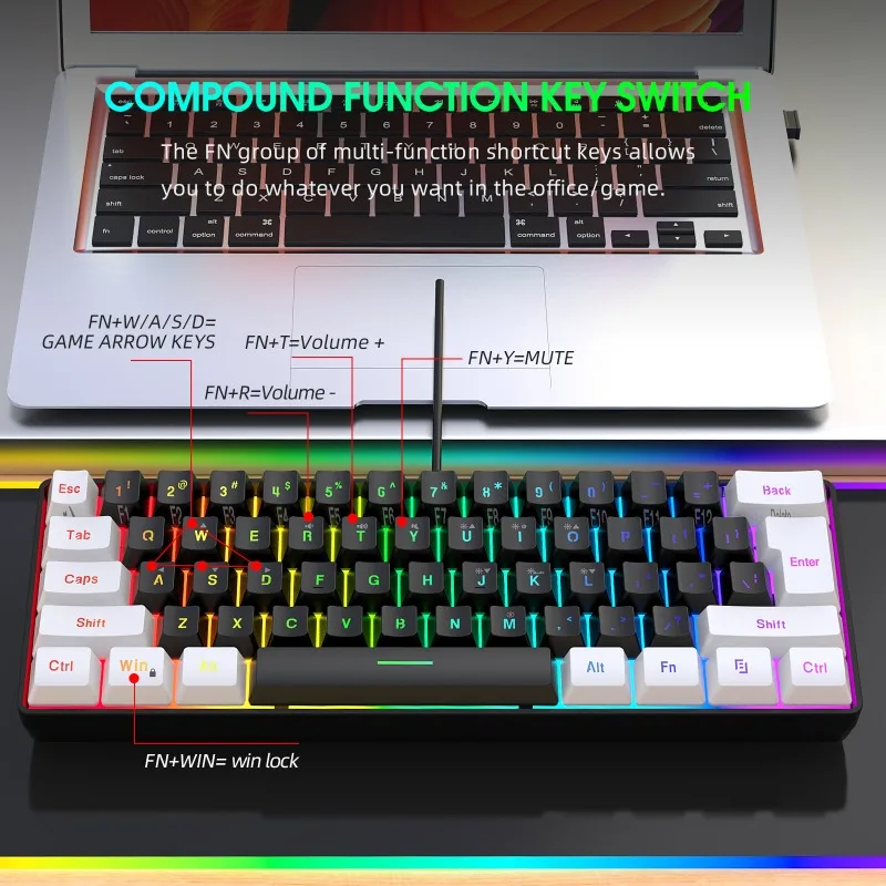 キーボードとマウス 60% コンピューターゲームコンボキット - Gaming Keyboard Mouse Combo のレビューと価格