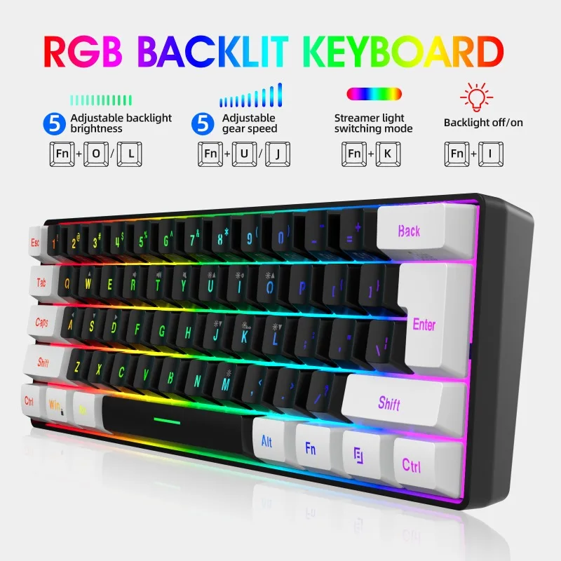 キーボードとマウス 60% コンピューターゲームコンボキット - Gaming Keyboard Mouse Combo のレビューと価格