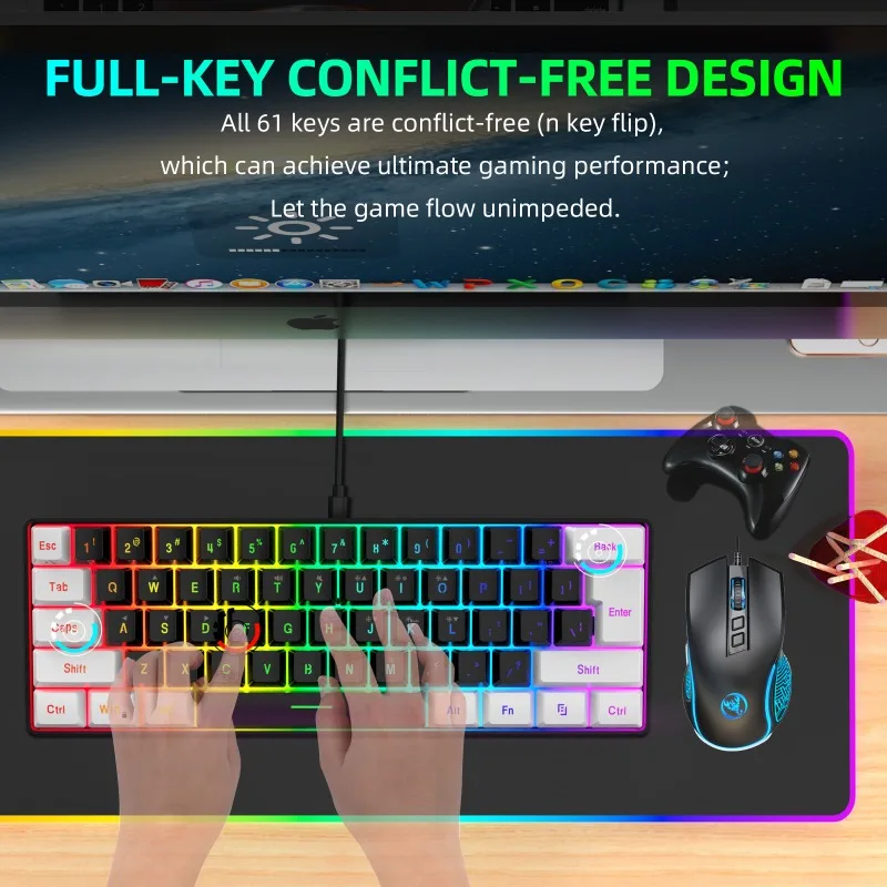 キーボードとマウス 60% コンピューターゲームコンボキット - Gaming Keyboard Mouse Combo のレビューと価格