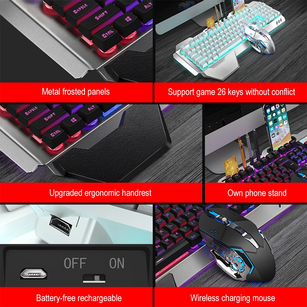 K680充電式ワイヤレスキーボードとマウス,2.4g,ゲーム - Gaming Keyboard Mouse Combo のレビューと価格