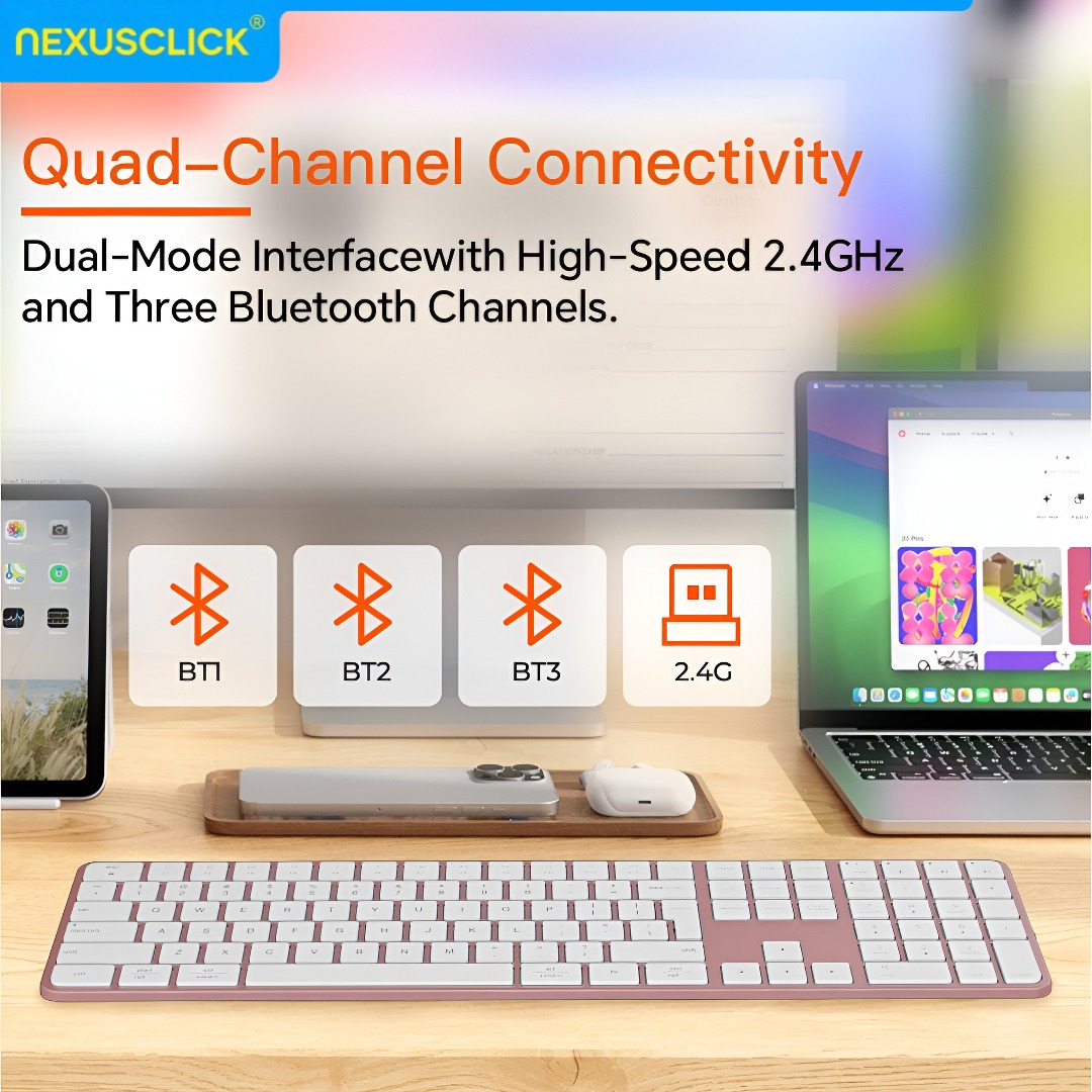 NexusClick 充電式ワイヤレスキーボード・マウスコン - Gaming Keyboard Mouse Combo のレビューと価格