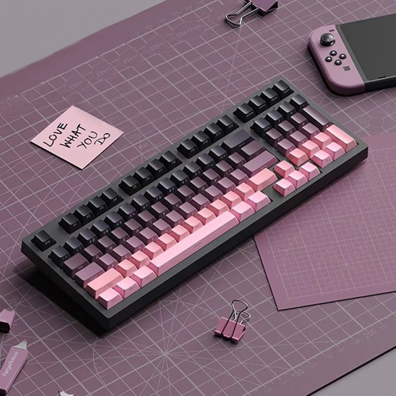 グラデーションキーキャップ サイドプリント シャインスルー  - Gaming Keyboard Typewriter のレビューと価格