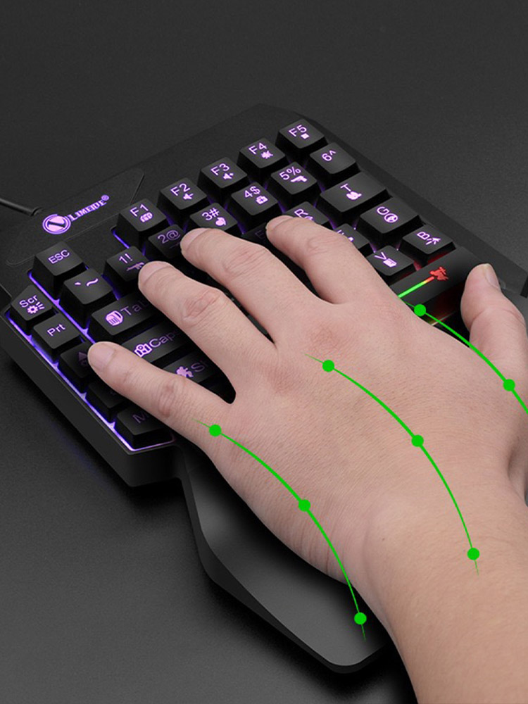 メカニカル片手ライトゲーミング有線キーボード、ラジウム刻印文 - Gaming Keyboard Half のレビューと価格