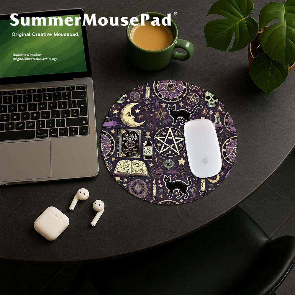 魔女猫月タロットラウンドゲーミングマウスパッドコンピュータオ - Gaming Keyboard En Mouse のレビューと価格