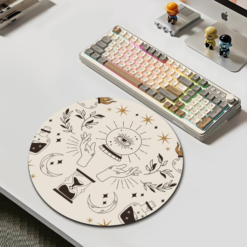魔女猫月タロットラウンドゲーミングマウスパッドコンピュータオ - Gaming Keyboard En Mouse のレビューと価格