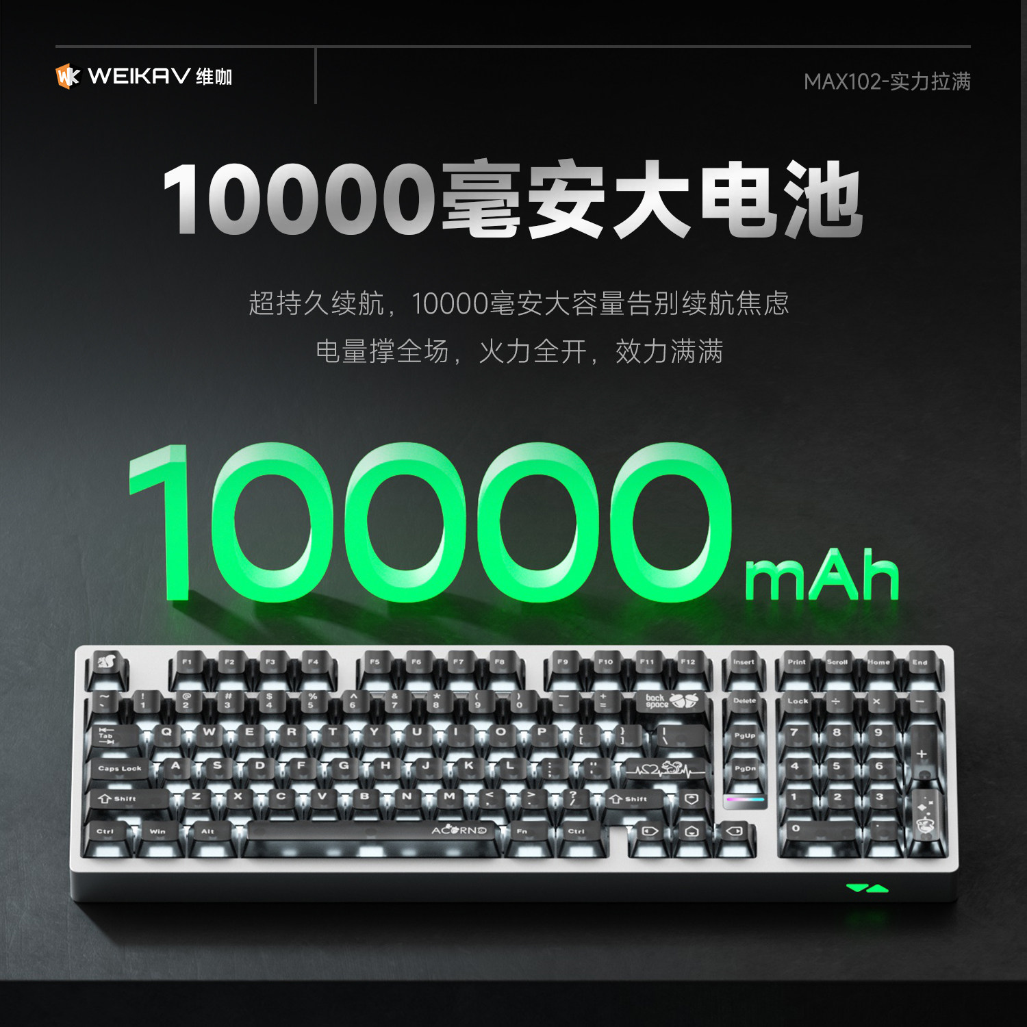 Weika Max102 アルミケースワイヤレスメカニカルキ - Gaming Keyboard He のレビューと価格