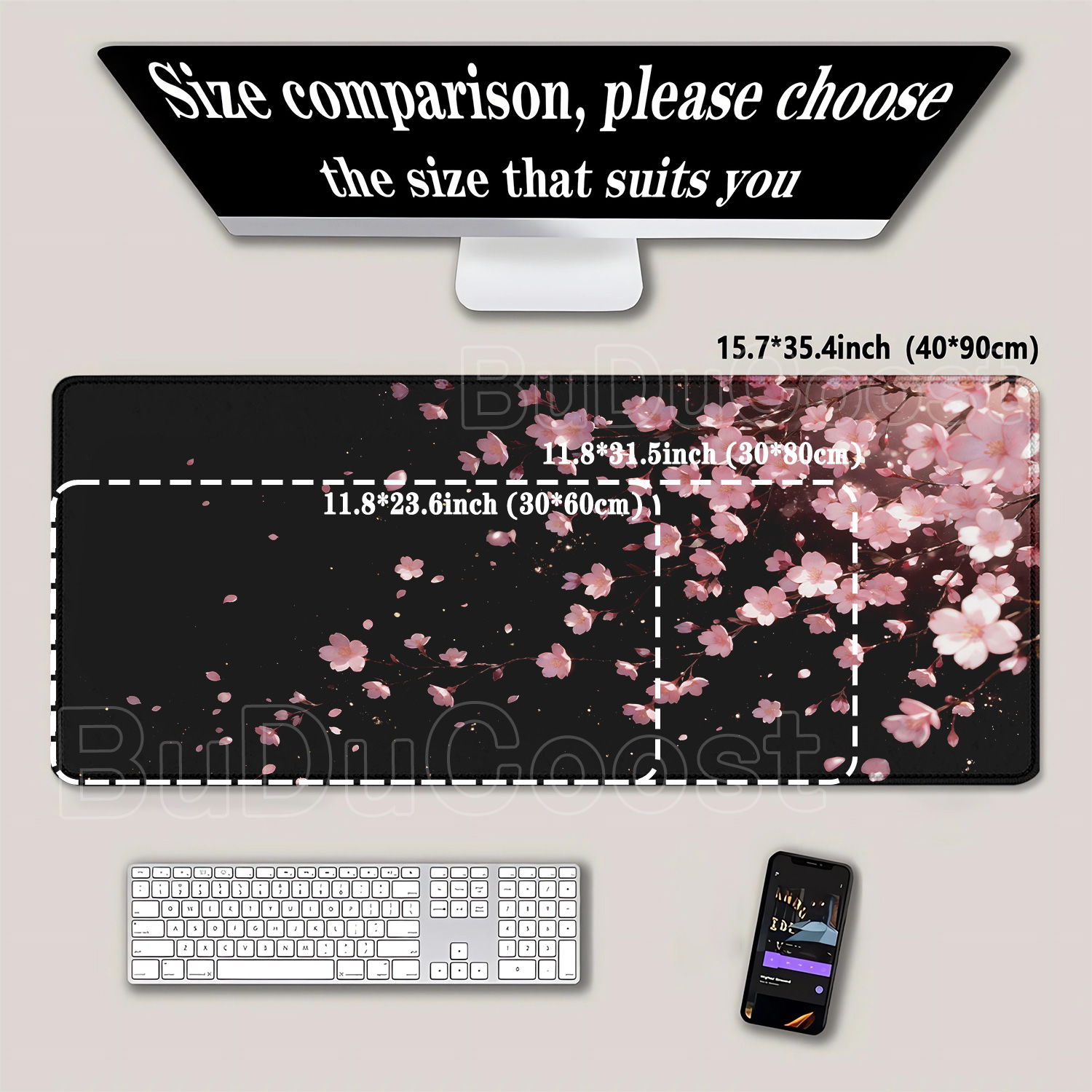 日本の桜さくらフラワーゲーミングマウスパッド滑り止めゴムアニ - Gaming Keyboard Typewriter のレビューと価格