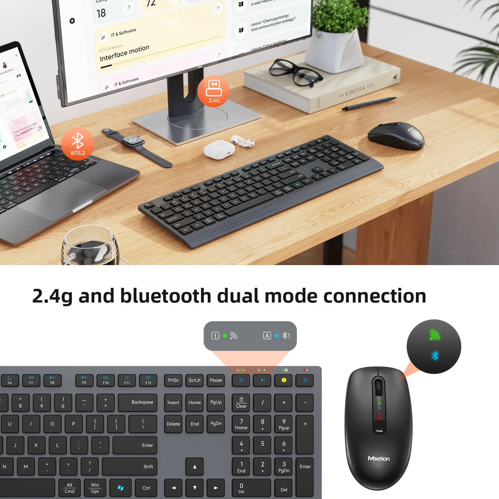 2.4G Bluetooth デュアルモード ワイヤレス キ - Gaming Keyboard And Mouse Combo のレビューと価格