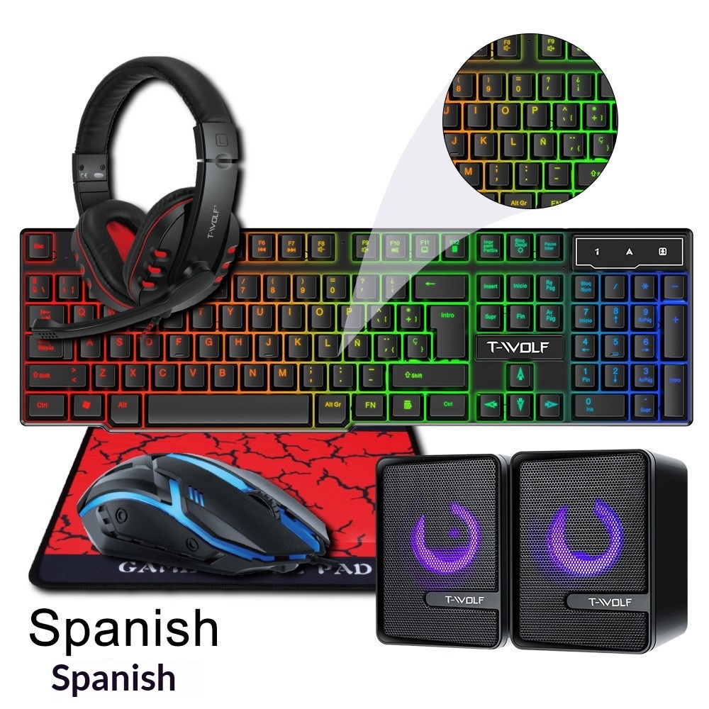 スペイン語・ロシア語キーボードレイアウト ゲーミングコンボ  - Gaming Keyboard And Mouse Combo のレビューと価格