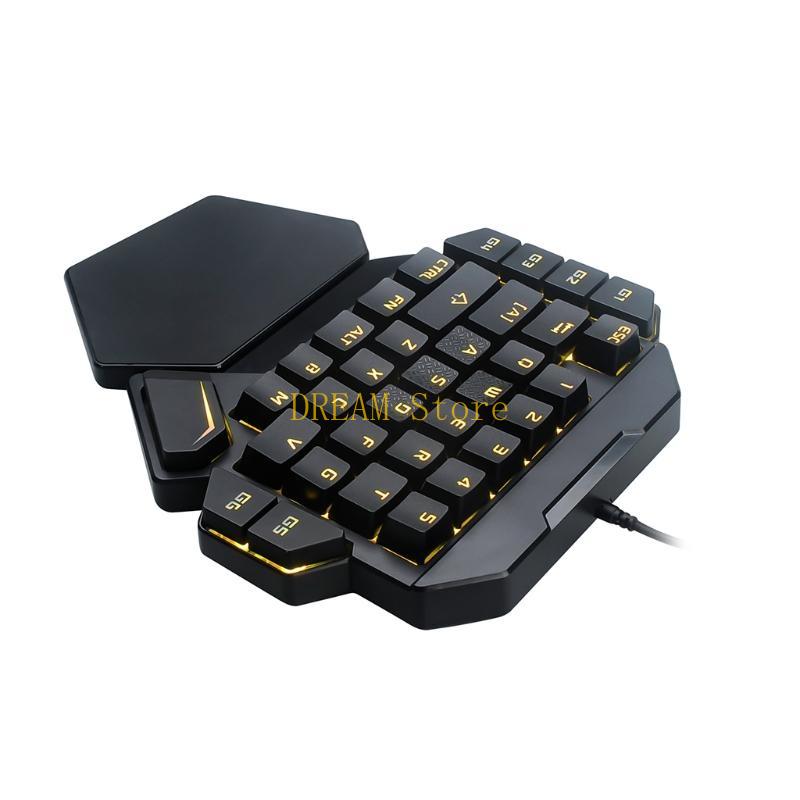 片手 RGB 発光バックライト付きゲームキーボードタブレット - Gaming Keyboard Half のレビューと価格