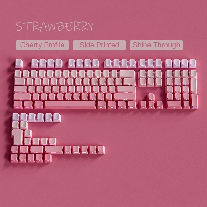 133キー ダブルショット シャインスルーキーキャップ スト - Gaming Keyboard Typewriter のレビューと価格