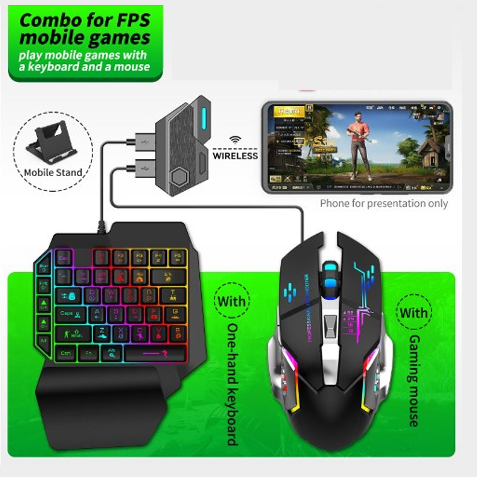 キーボード マウス コンバーター セット 応答性の高い片手キ - Gaming Keyboard Half のレビューと価格