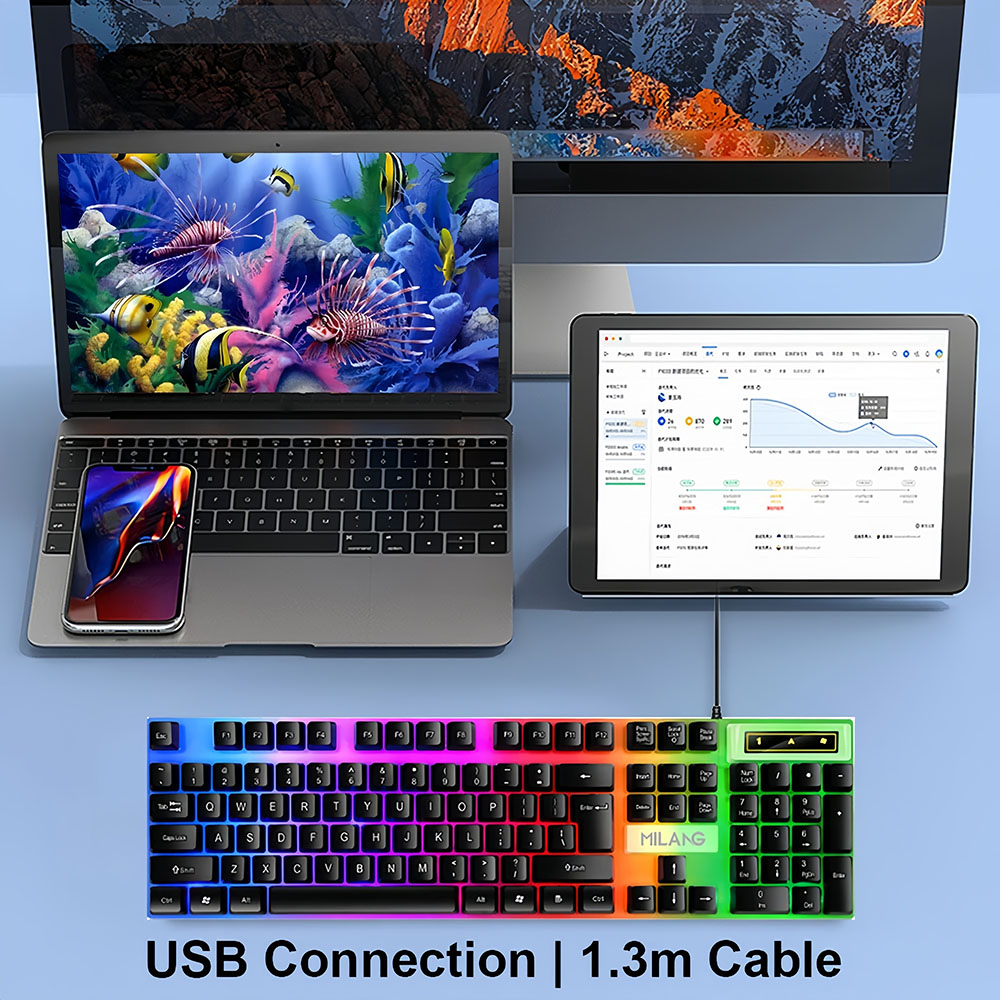 KEBIDUMEI USB 有線キーボード RGB バックラ - Gaming Keyboard Mouse Combo のレビューと価格