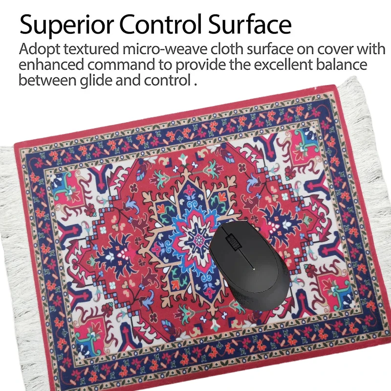 ミニペルシャ織りラグマットマウスパッド、フリンジ付き、ノート - Gaming Keyboard Mouse Combo のレビューと価格