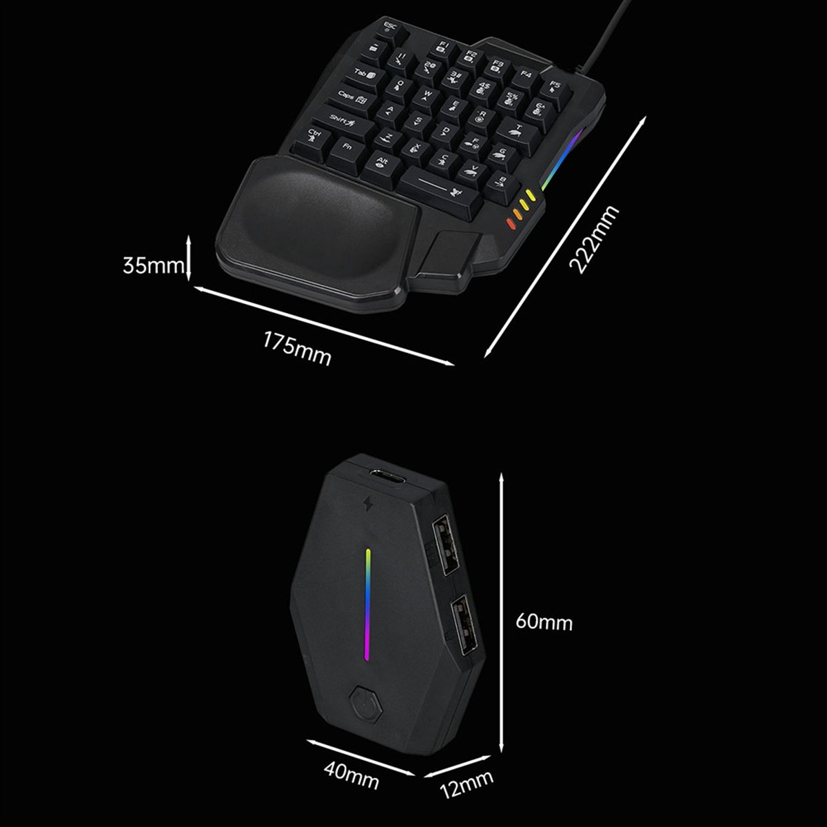 ★ ▲   35キー人間工学RGBゲーミングキーボード+キー - Gaming Keyboard And Mouse Combo のレビューと価格