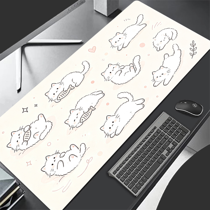 低画素漫画マウスパッドノートブック拡張デスクマットゴム製ゲー - Gaming Keyboard Esports のレビューと価格