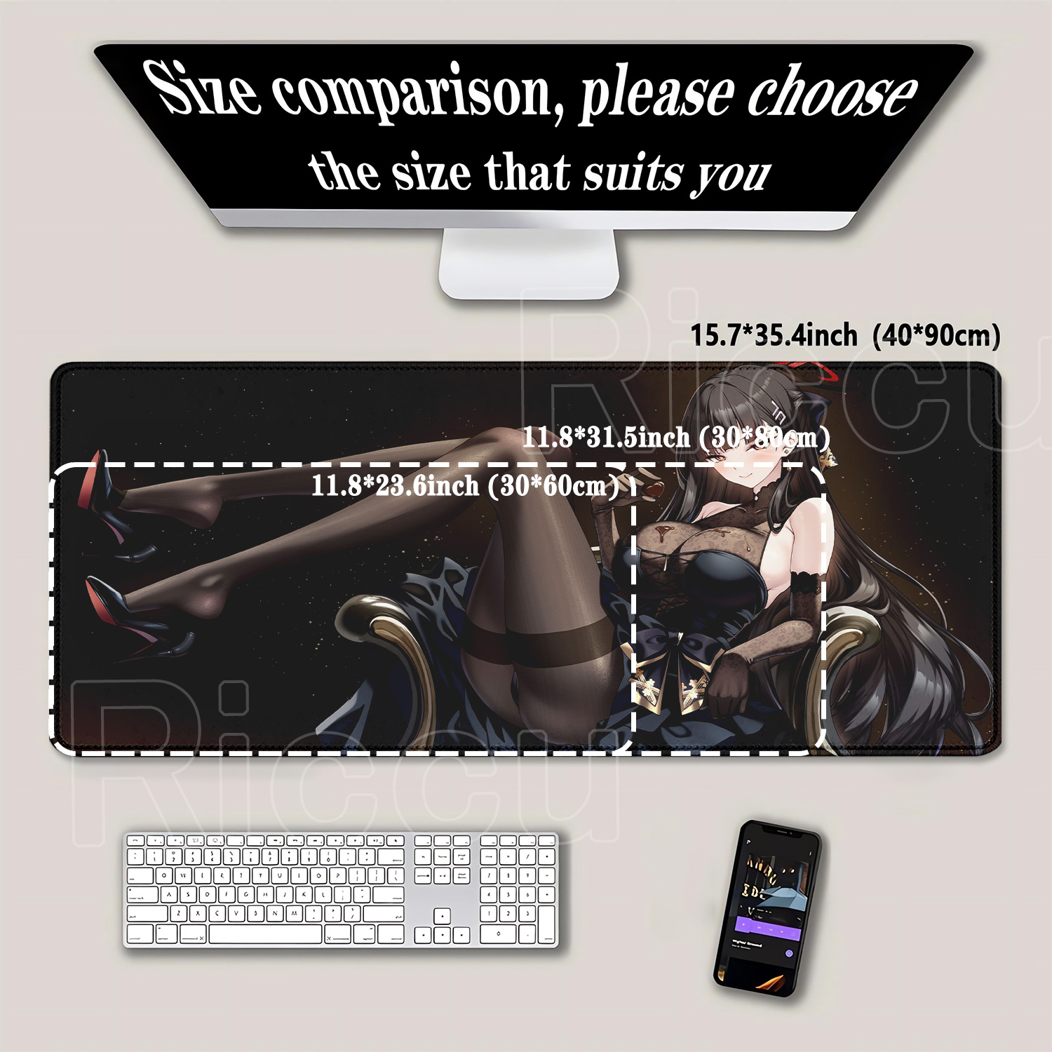 アニメガールツカツキリオブルーアーカイブHD印刷かわいいマウ - Gaming Keyboard Typewriter のレビューと価格