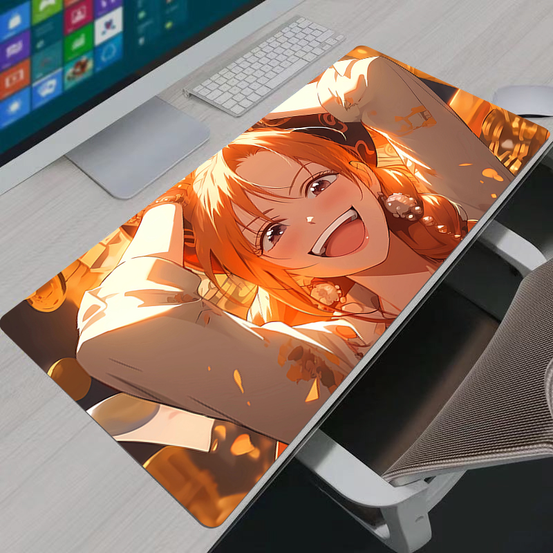 レザー大型マウスパッドゲーマーワンピースナミコンピュータデス - Gaming Keyboard En Mouse のレビューと価格